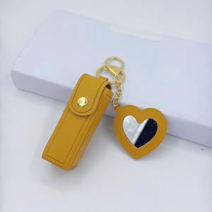 กระเป๋าใส่ลิปสติกแบบพกพา กระเป๋าสตางค์ พวงกุญแจ กระเป๋าเก็บของขนาดเล็กสำหรับผู้หญิง ของขวัญ ลิปสติกสีพื้น พร้อมซองป้องกัน - Product Image 6