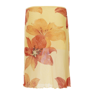Jupe longue rétro en maille florale, jupe en tulle transparente superposée vintage pour femmes, décontractée, été - Product Image 6