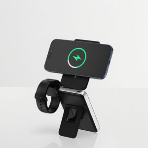 พาวเวอร์แบ<span class=keywords><strong>ง</strong></span>ค์แบบพกพา PD 20W 10000mAh พับได้ชาร์จเร็วแบตสำรอ<span class=keywords><strong>ง</strong></span>ไร้สายแม่เหล็กสีดำติดโลโก้ได้ตามต้องการ - Product Image 1