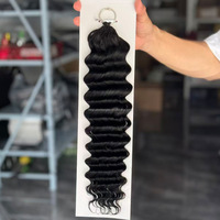 Nouvelles extensions de cheveux vierges Remy à pointe effilée pour tressage bouclé profond, lot de cheveux humains pour crochet