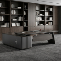 Bureau de direction classique en noyer foncé, design majestueux, artisanat intemporel