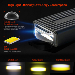 Faro Fendinebbia LED Bicolore per Griglia, Luce Alta e Bassa Hyper Slim 3 Pollici 12V 24V, Lampada Spot Fuoristrada per <span class=keywords><strong>4x4</strong></span> SUV Pickup IP68 - Product Image 2