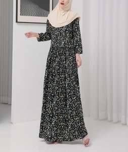 Zifeng OME Middle East donna stampa ampio abito Design rilegatura polsino sotto la gonna Smock a fessura - Product Image 5