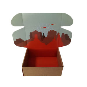 Paquete de papel plegable con cajas de embalaje, paquete de papel Kraft corrugado con dibujos animados, color marrón - Product Image 4