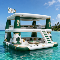 Plateforme flottante gonflable pour les supporters de football, grande île flottante pour regarder et se détendre