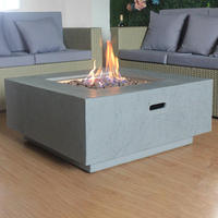 Table de foyer rectangulaire moderne au propane pour extérieur et intérieur, mobilier de cheminée, chauffage de terrasse