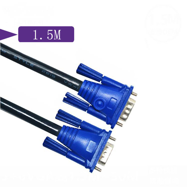 VGA3+6 Cable High Speed PVC Jacket 1.5m/Customizable Length White Male-Male 1080p Resolution Twisted Pair for Monitor PC Laptop