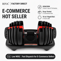 RIVA 2026 – Ensembles d'haltères réglables écologiques et durables 10-50 kg – Options multi-poids – Haltères lestés antidérapants pour la gym et le fitness