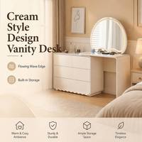 Commode de rangement intégrée de style italien, laquée, multi-tiroirs, luxueuse et crémeuse, pour chambre à coucher - Prix de gros