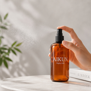 Aikun – Coffret cadeau de 3 vaporisateurs d'ambiance en verre ambré de 500 ml, personnalisables en gros, avec marque privée, pour maison, hôtel, spa - Product Image 3