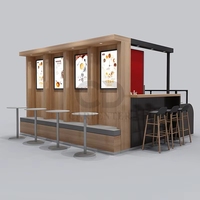 Promotion : Kiosque de café/bar/bubble tea en bois massif sur mesure pour centre commercial