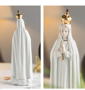 Prêt à expédier : Statue de la <span class=keywords><strong>Vierge</strong></span> Marie Rose de <span class=keywords><strong>Fatima</strong></span>, Artisanat en résine, Ornements religieux, Cadeau pour la maison - Product Image 4