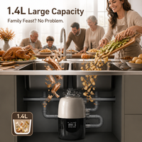 Broyeur d'os électrique robuste 1HP BLDC en acier inoxydable pour déchets alimentaires, usage domestique, alimentation continue