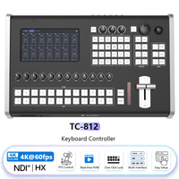 Console de production vidéo en direct 4K 12G-SDI, mélangeur vidéo de diffusion, console de studio 12 canaux pour événements en streaming, églises, nouvelles, directement de l'usine