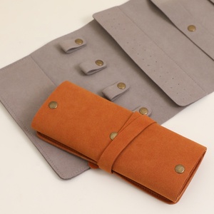 Wholesale Customizable Microfiber Travel Jewelry Roll Bag Foldable Velvet Jewellery <b>Storage</b> Organizer for Earrings Necklaces - Product Image 2