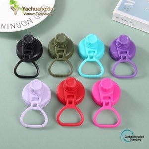 Universal Water Bottle Lid With Carabiner Clip Black 2 Pack For Hiking Camping <b>Outdoor</b> Use - Product Image 4
