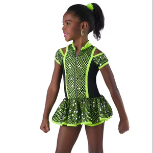 Costume de danse <span class=keywords><strong>jazz</strong></span> et claquettes pour filles, avec paillettes et fermeture éclair, idéal pour les compétitions et spectacles, tenue de danse exotique - Product Image 4