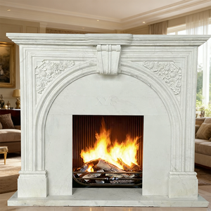 Revestimiento de <span class=keywords><strong>Chimenea</strong></span> de Piedra de Mármol Tallado a Mano con Diseño Europeo, Tamaño y Color Personalizables para Decoración <span class=keywords><strong>Interior</strong></span> de Jardín de Villa - Product Image 6