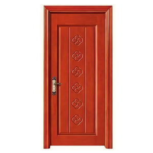 Puerta Interior de Madera Sólida Golden Aero GA-12L, Diseño Moderno con Ranura Floral, Borde Curvo, Superficie Acabada para Villa, Apartamento, Dormitorio - Product Image 3