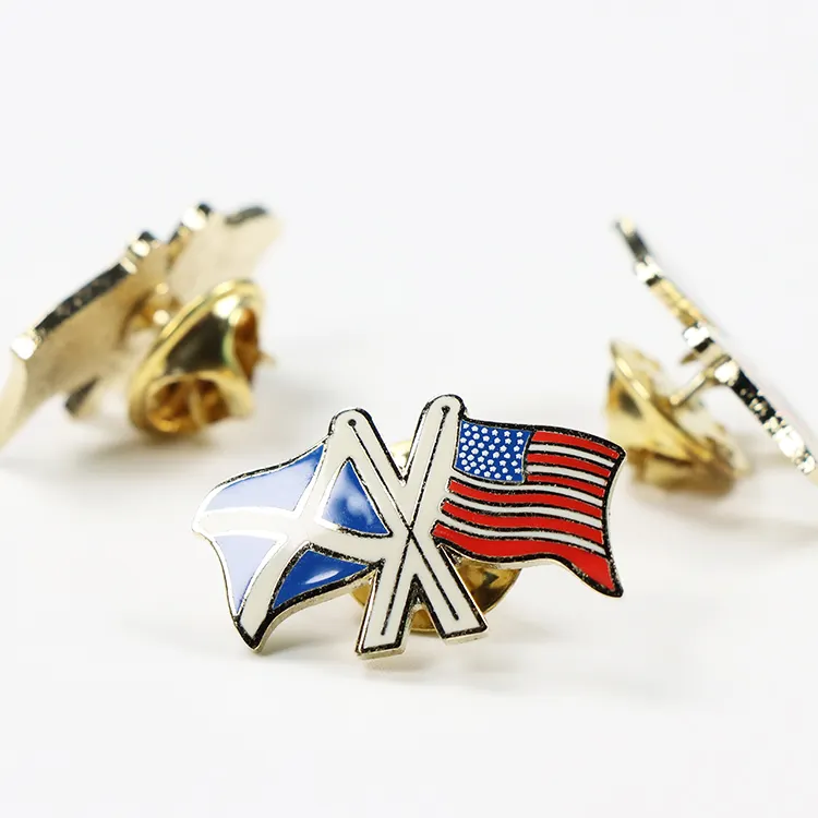 wholesale custom country friendship lapel pin Supplier supply high quality metal Usa badge American flag enamel pin