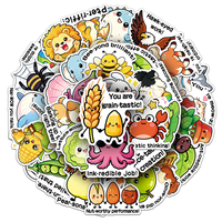 50 Pegatinas de Vinilo Impermeables Personalizadas con Dibujos Animados de Animales para Decorar Fundas de Teléfono, Cuadernos y Artículos de Papelería