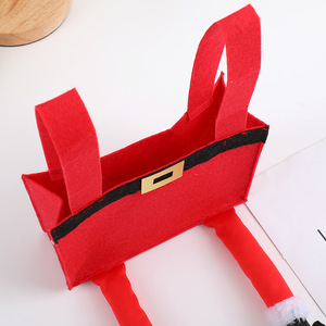2025 graziose borse regalo di Natale elfo piedi rosso e verde <span class=keywords><strong>feltro</strong></span> per Natale borse grande borsa di <span class=keywords><strong>feltro</strong></span> - Product Image 3