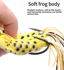 Prezzo di fabbrica 6cm tipo 5g 7g 12g rana esca per pesca artificiale di varie <span class=keywords><strong>dimensioni</strong></span> esca per spigola Topwater rana esca nera - Product Image 4