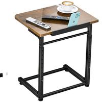 Escritorio Giratorio de Metal para Computadora/Laptop con Altura Ajustable, Mesa Auxiliar para Sala de Estar/Sofá, Modelo Minimalista en Forma de C, Calidad de Exportación