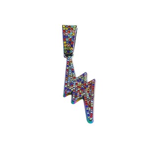 Le sens du design est léger, luxueux et cool. Collier pendentif sept couleurs, style hip-hop, street dance - Product Image 5