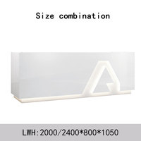 Bureau de réception de luxe LIYU au design contemporain en forme ronde avec finition brillante en marbre blanc et bois