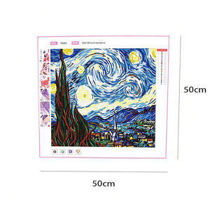 Dipinto Diamantato Acrilico 50*50cm, Notte Stellata <span class=keywords><strong>di</strong></span> <span class=keywords><strong>Van</strong></span> <span class=keywords><strong>Gogh</strong></span> Dipinta a Mano, Kit 5D Completo, Arte Tradizionale Cinese Classica, Pittura Fai da Te - Product Image 2