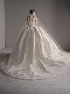 Robe de mariée luxueuse, <span class=keywords><strong>bustier</strong></span> <span class=keywords><strong>sans</strong></span> bretelles plissé, applique cordonnée, satin Mikado, traîne cathédrale, robe de bal royale - Product Image 6