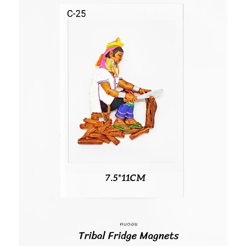 Premium Quality Hill Tribe DIY Fridge Magnets for Home Decoration or Gifts C25 Souvenirs Handmade Tribal Fridge Magnets Thailand
