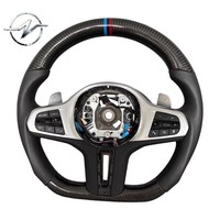Volant sport multifonction en cuir perforé et fibre de carbone forgée, 3 branches, 40 mm, couleurs personnalisables