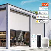 Stores à enroulement motorisés électriques en aluminium, résistants au vent, pour balcon et terrasse extérieure