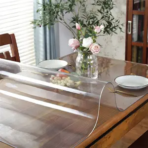 Cubierta de plástico transparente para mesa, rollo de lámina transparente de pvc, entrega rápida