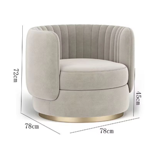 Sillón Giratorio Moderno y Cómodo de Alta Calidad, Base de Metal, Tapicería de Terciopelo, Sillón para Sala de Estar - Product Image 1