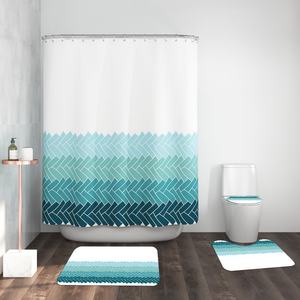 Sublimation Custom <b>Shower</b> Curtain <b>Sets</b> 4 Pieces <b>Bathroom</b> - Product Image 4