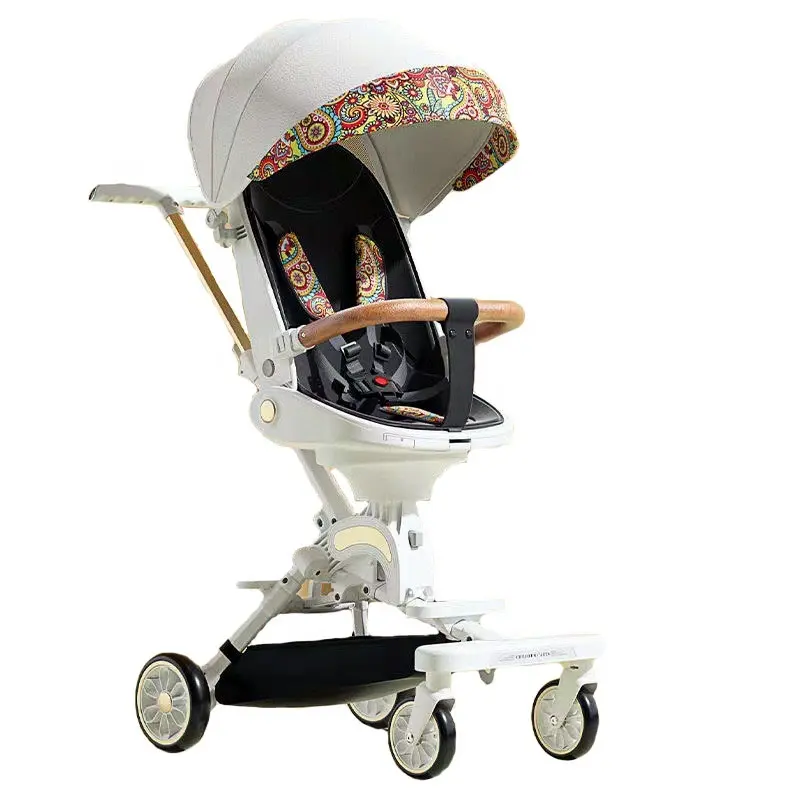 2022 Wholesale fashion popular Baby High landscape stroller One button folding baby walker with sunshade roof/k9 stroller