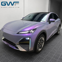 Rouleau de film vinyle métallisé gris violet premium en PET avec technologie Air Release, extensible et auto-adhésif pour covering automobile