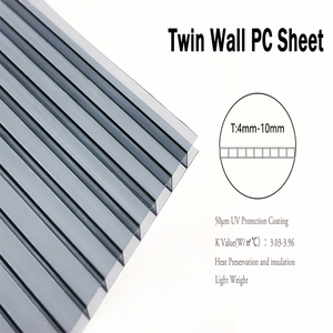 Lámina de Techo de <span class=keywords><strong>Policarbonato</strong></span> Multicapa, Recubierta con Protección UV, Paneles de Plástico para Techos de Invernaderos y Casas de Jardín - Product Image 2