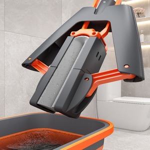 Mopa telescópica de acero inoxidable reutilizable de alta durabilidad con escurridor automático de alta deshidratación para suelos húmedos y secos al por mayor - Product Image 5