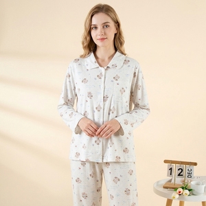 Pigiama da Donna 100% Cotone con Stampa Cartoon, Maniche Lunghe, Stile Casual Morbido e Comodo per Primavera, Autunno ed Estate - Product Image 4