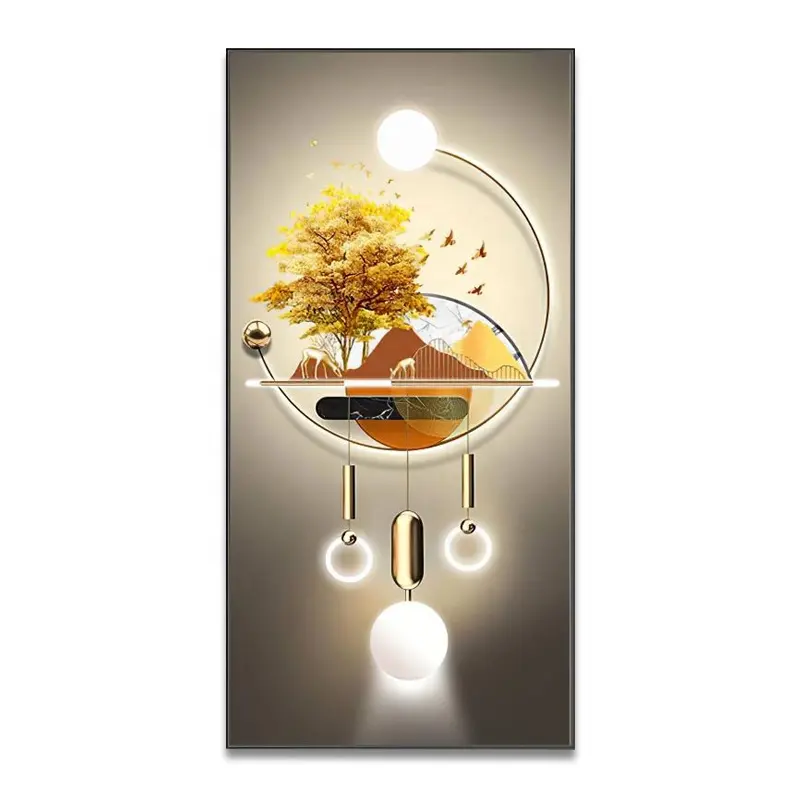 Cadre photo peinture murale abstraite en porcelaine cristal de haute qualité de style nordique moderne pour la décoration intérieure