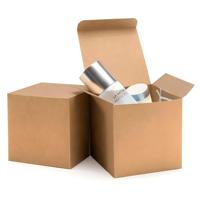 Boîtes en papier kraft marron pliables personnalisées de petite taille pour emballages de crèmes de beauté, gloss à lèvres, produits de soin de la peau, cosmétiques, avec gaufrage de haute qualité