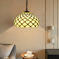 Lustre suspendu en verre, style antique moderne, fleur rose rétro, vitrail, lampe LED, installation facile, intensité réglable, faisceau 360°