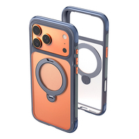 Coque de téléphone antichoc intégrale avec support magnétique et anneau, personnalisée en usine, pour iPhone 17 18 Pro Max, avec coussin d'air et bande antidérapante