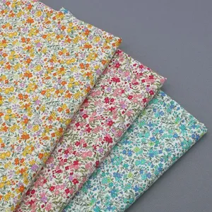 Summer Floral Cotton Clothing Fabric Poplin Pastoral Style Printed Fabric Handmade DIY Sewing Cloth Material