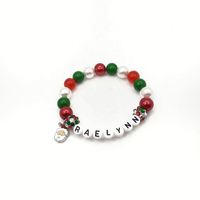Nouvelle Collection Tendance : Ensemble de Bracelets Perles Plaqué Or Faits Main Porte-Bonheur pour Noël – Cadeaux de Noël pour Enfants (Thème Père Noël)