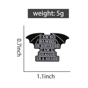 ฉันไม่มี <span class=keywords><strong>Damsel</strong></span> ในความทุกข์ฉันเป็นมังกรในชุดเดรสเข็มกลัดลงยาสำหรับผู้หญิงของขวัญเครื่องประดับภาษิตที่สร้างแรงบันดาลใจ - Product Image 6